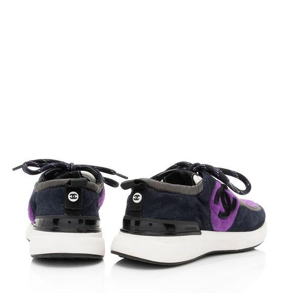 Chanel Suede CC Sneakers - Size 6 / 36 - Picture 3 of 7